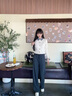 森馬（Semir）商場同款|森柔休閑褲女冬季仿呢撞色闊腿褲2025新款顯瘦軟糯長褲 花灰色調(diào)00300 S 曬單實拍圖