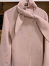 MAXRIENY精致肌理感羊毛大衣收腰顯瘦紐扣系帶外套中長(cháng)款 淺藕粉 03/38/L 曬單實(shí)拍圖
