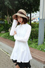 艾萊依（ERAL）防曬服2025夏季新款防曬衣UPF100+涼感原紗女修身戶外運動連衣裙 浮云白 M 160 曬單實拍圖