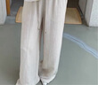伊芙麗（eifini）伊芙麗冰絲山本褲女2025春夏薄款淡人穿搭垂感寬松闊腿慵懶休閑褲 亞麻色 S 80-105斤 曬單實(shí)拍圖