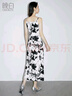 晚白2025夏款時(shí)尚高級(jí)感暈染印花淑女減齡修身顯瘦度假風(fēng)吊帶裙 花色 L 曬單實(shí)拍圖