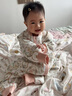 歐孕（OUYUN）嬰兒睡袋兒童春秋空氣層分腿防踢被寶寶夾棉睡袋 花漾甜心80 曬單實拍圖