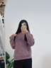 安踏衛(wèi)衣女款2025秋季新款寬松顯瘦圓領(lǐng)無帽長袖上衣小個子打底衫 7706-1月影綠 M 160 曬單實拍圖