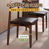 虞萌馨迪餐椅北歐風(fēng)牛角椅靠背椅簡約經(jīng)濟(jì)書房凳子臥室家用仿實(shí)木椅子 原木色+灰色棉麻 曬單實(shí)拍圖