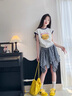 G.DUCKKIDS小黃鴨女童套裝夏裝中大童休閑裝兒童服裝女孩舞蹈街舞兩件套裙褲 套裝 160 cm 曬單實拍圖