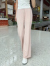 名創(chuàng)優(yōu)品（MINISO）褲子女2025新款高腰冰絲微喇褲小個子夏季涼感防曬休閑運動直筒褲 淺綠(純色) L /165(體重115-130斤) 曬單實拍圖
