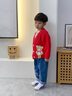 G.DUCKKIDS童裝男童秋裝套裝兒童衣服春秋季三件套小童寶寶周歲禮服男孩服裝 紅色英文熊三件套 90 碼建議身高75-85厘米 曬單實拍圖