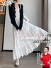 翊尚美白色半身裙女2025夏季新款高腰小個(gè)子a字仙女裙寬松法式蓬蓬裙 白色【冰感內襯防走光小個(gè)款】 S 【適合80-95斤】 曬單實(shí)拍圖