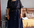 俞兆林媽媽裝夏裝短袖連衣裙中老年女裝婆婆裙子 Y234Q1592 曬單實(shí)拍圖
