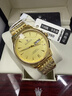勞力士王子瑞士進(jìn)口男士手表全自動(dòng)機械表防水雙日歷金表高檔超薄男表專(zhuān)用 標準版-間金金面 40mm 收藏送原裝皮表帶 曬單實(shí)拍圖