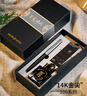 英雄（HERO）鋼筆100系列【大展宏圖】經(jīng)典國風(fēng)高端商務(wù)送禮墨水套裝14K金筆尖成人辦公墨水筆禮品 100黑色-擺件禮盒 曬單實(shí)拍圖