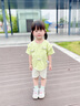 幼歌（YOUGE）嬰幼兒夏季卡通印花短袖T恤休閑寬松短褲女寶寶套裝 綠色（上衣）（66-90肩開(kāi)扣） 90 cm 曬單實(shí)拍圖