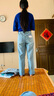 森馬（Semir）[森柔牛仔]牛仔褲女小個(gè)子九分褲直筒褲103324124006 曬單實(shí)拍圖