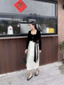 AIGOUGRT長袖連衣裙女2025春秋季新款女子法式名媛長袖提花金絲絨裙子秋天 圖片色 L 曬單實拍圖