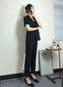 晨芙時(shí)尚西裝外套女夏季薄款小個(gè)子職業(yè)裝氣質(zhì)工作服短袖休閑西服套裝 863黑色西裝+九分褲 M 建議90-105斤 曬單實(shí)拍圖