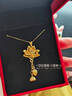 中國黃金（CHINA GOLD）蓮花黃金項鏈女士足金兩世歡吊墜花絲首飾520節(jié)日禮物送老婆女友 【今/次日達(dá)】蓮花吊墜【配S925鏈】約1.3g 曬單實拍圖