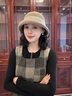 Siggi帽子女秋冬拼色保暖羊毛卷邊盆帽漁夫帽日系韓版優(yōu)雅百搭禮帽 夾花咖 M 57CM 曬單實拍圖