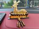 紫杉堡汽車(chē)擺件一路平安鹿車(chē)內(nèi)飾品車(chē)載香薰中控臺(tái)擺件金色+貔貅虎眼石 曬單實(shí)拍圖