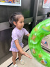 迪士尼兒童泳衣女孩小童艾莎溫泉連體防曬A類泳衣D35024紫色110 曬單實拍圖