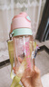 oktp噴霧水杯兒童初中學(xué)生上學(xué)專(zhuān)用運(yùn)動(dòng)水壺夏季帶刻度吸管?chē)娝?曬單實(shí)拍圖