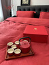 結婚茶具套裝送新人家用高檔創(chuàng)意伴手禮高端功夫茶具輕奢茶盤定制 久紅_山盟一壺六杯+血檀木方盤( 曬單實拍圖