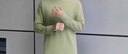 名創(chuàng)優(yōu)品（MINISO）德絨男士打底衫秋冬款潮牌雙面絨內(nèi)搭保暖長袖t恤抑菌圓領(lǐng)上衣服 【2件裝】軍綠+白色 L /175(30天質(zhì)量問題全額退) 曬單實拍圖