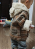 嘟嘟家寶寶連帽外套秋冬加絨加厚兒童格子大衣冬款男童女童冬裝潮 棕色 110 曬單實(shí)拍圖