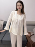 unisunny孕尚月子服春秋產(chǎn)后產(chǎn)婦懷孕期哺乳期兩用孕婦裝孕婦睡衣家居服套裝 白色【四季款】 M【建議80～110斤】 曬單實拍圖