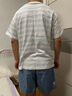 蕉內（Bananain）王一博同款305H純棉睡衣男女士100%棉情侶家居服短袖短褲套裝夏季 【短褲款條紋-男】水晶藍橫條紋 L 曬單實(shí)拍圖