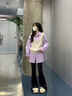 FSHE牛仔褲女2025年春秋季新款復(fù)古做舊黑色mm梨形顯瘦微喇褲馬蹄褲女 黑灰色 M [建議95-105斤] 曬單實(shí)拍圖