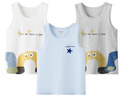 英博倫男童純棉背心薄款兒童四季內穿男孩寶寶貼身打底夏季小背心 20709本白+麻灰+25207淺蘭 純棉 150 曬單實(shí)拍圖