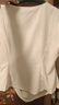 獨(dú)束大碼女裝設(shè)計(jì)感簡約顯瘦收腰T恤微胖MM夏日時(shí)髦百搭短袖上衣 奶油乳酪 XL (尺碼：3) 曬單實(shí)拍圖