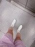 Rockfish小白鞋女平底板鞋2024新款秋季休閑皮面軟底百搭女鞋 女款系帶單層 38 曬單實(shí)拍圖