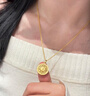 六桂福珠寶 LIU GUI FU JEWELRY八寶羅盤(pán)黃金項鏈女款足金吊墜純金首飾七夕情人節禮物送女友老婆 吊墜金重1.47g 八寶羅盤(pán)（贈925閃O鏈） 曬單實(shí)拍圖
