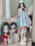 多菲尼森 藍色無(wú)袖背心連衣裙女2025夏季甜美少女感減齡小個(gè)子花苞短裙 無(wú)袖背心連衣裙淺藍色 M 【100-120斤】 曬單實(shí)拍圖