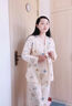 愛寶適月子服純棉紗布春秋孕婦裝產(chǎn)婦喂奶衣哺乳睡衣家居服XL碼檸檬M347 曬單實拍圖