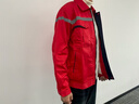 耐帝春秋防靜電工作服套裝男長(cháng)袖反光工裝加油站中石化工程電工勞保服 【套裝】大紅色-（國標認證） XL (175) 【建議135-155斤穿】 曬單實(shí)拍圖
