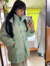 鴨鴨中長款羽絨服女2025冬季新款時尚休閑潮流保暖連帽韓版小個子外套 藕粉色 M (建議110-130斤) 曬單實拍圖