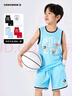 Converse 匡威男童背心+短褲2件套2025夏季新款舒適透氣兒童短袖套裝 天空藍(lán) 140 /68 【建議身高128-140cm】 曬單實(shí)拍圖
