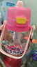 babycare兒童水杯寶寶喝水防摔兒童吸管杯霸王龍雙飲口大肚杯-600ml維爾粉 曬單實(shí)拍圖