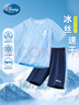 迪士尼男童套裝夏季2025男童透氣速干衣褲子兒童運動套裝TD2ET003藍(lán)150 曬單實拍圖