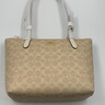 蔻馳（COACH）【品牌直供】女士中號托特包單肩手提包卡其色拼棕色4455 曬單實(shí)拍圖