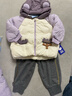 迷你巴拉冬新款男女童插肩袖連帽羽絨服寶寶厚款保暖外套 粉紫70013 90 曬單實(shí)拍圖