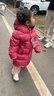 保姆鵝  兒童羽絨服寶寶中長(cháng)款護臉加厚鴨絨外套防風(fēng)保暖童裝冬[NG2664] 石榴粉 110 曬單實(shí)拍圖