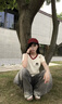LDBE正肩撞色V領(lǐng)短袖T恤女夏季美式復(fù)古學(xué)院風(fēng)微寬松設(shè)計(jì)感刺繡上衣潮 杏色 L 【110-125斤】 曬單實(shí)拍圖