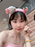 松窗夢(mèng)語(yǔ) 可愛(ài)草莓卡通KT毛絨發(fā)箍女甜美新款洗臉面膜頭箍防滑頭飾發(fā)箍 HelloKitty草莓發(fā)箍洗臉頭箍 曬單實(shí)拍圖