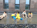 絲靜兒童玩水連體下水褲迪士尼正品幼兒園防水衣服趕海男女童雨褲沙灘 檸檬黃兒童玩水服 耐磨透氣防水 24 （鞋內(nèi)長15cm） 曬單實拍圖