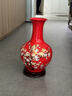 收藏天下景德鎮(zhèn)陶瓷器新中式紅色花瓶辦公室客廳酒柜玄關(guān)博古架擺件賞瓶 中國紅時時報喜單瓶+底座39cm 曬單實拍圖