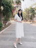 卡帝樂鱷魚（CARTELO）品牌包頭配裙子涼鞋2025夏新款仙女風(fēng)粗跟法式珍珠后空單鞋 米白色升級(jí)版 35 曬單實(shí)拍圖