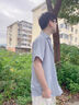 暢登短袖襯衫男士春夏季潮流工裝上衣男裝冰絲襯衣痞帥港風(fēng)休閑外套男 蘭色 【A701】 3XL 曬單實(shí)拍圖